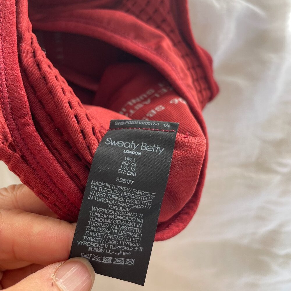 Sweaty Betty - Stamina Longline Sports Bra Falu Red Large - Picture 2 of 4